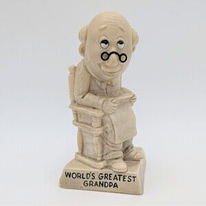 Vintage Russ Wallace Berrie Worlds Greatest Grandpa Figurine 1970 Silisculpt USA